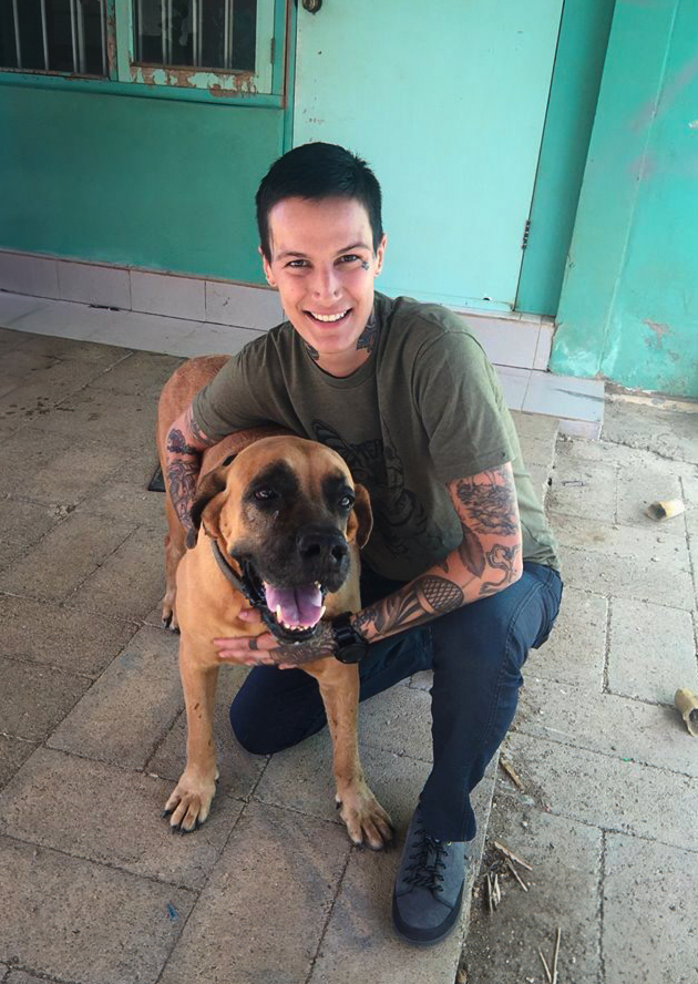 Meredith Hippert with her dog